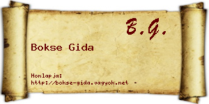 Bokse Gida névjegykártya